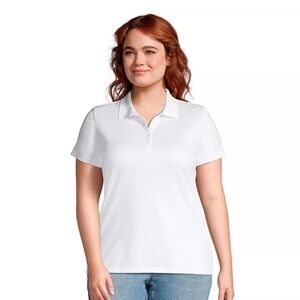 Lands' End White Short Sleeve Polo Tee
